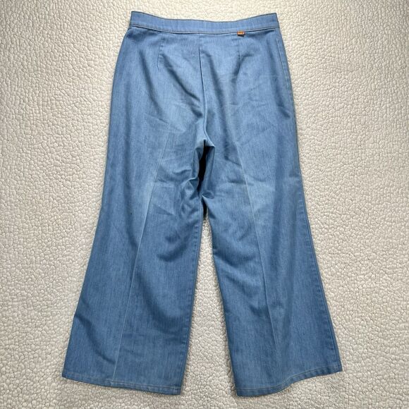 Vintage 70s Levi’s Orange Tab Chambray Wide Leg Pants Women’s 31x27 Boho Indie - Picture 4 of 14